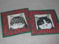 Weihnacht Servietten rot mit 4 Katzenporträt